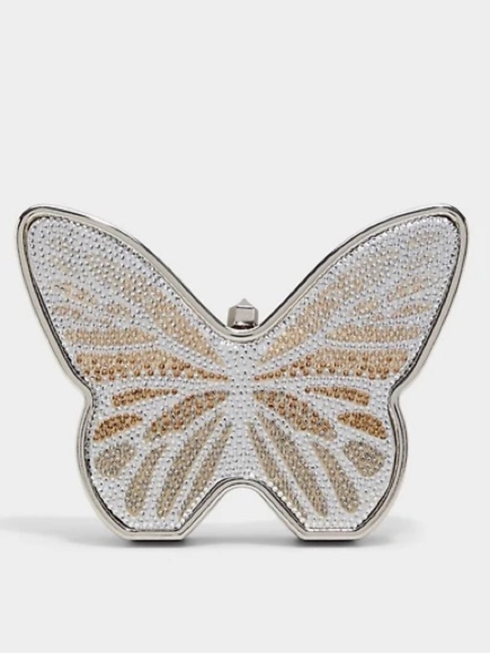 Aldo Butterfly Crystal Embellished Clutch - Silver & Gold
